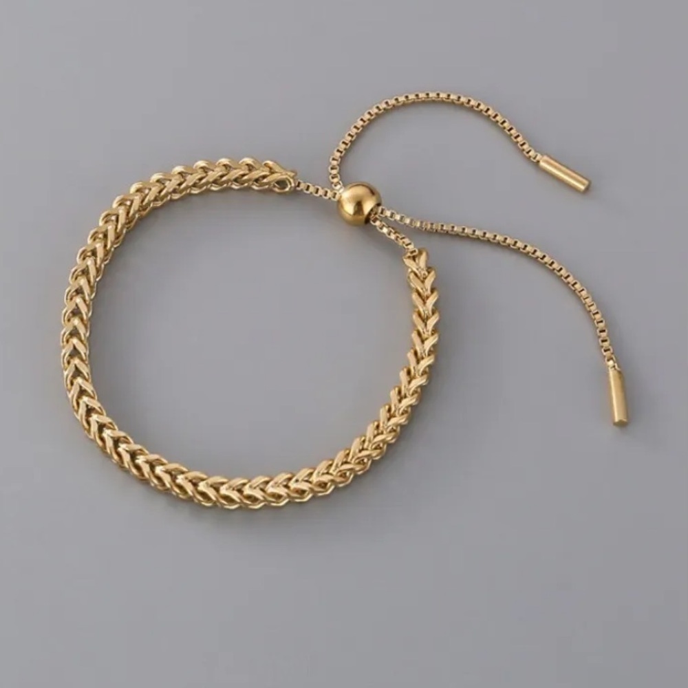 NEW Woven Gold Adjustable Chain Bracelet